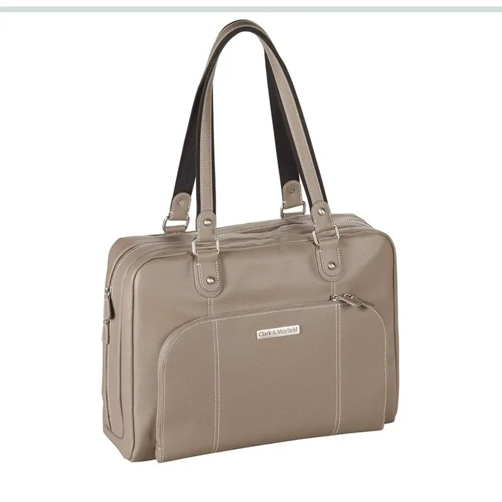 Taupe Laptop Bag with Sophisticated Design